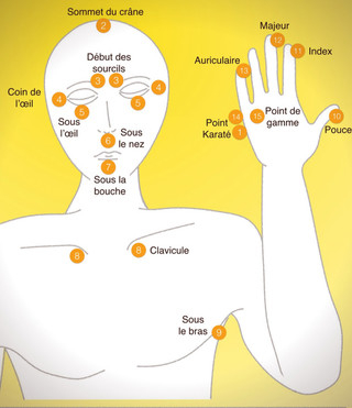 15 points d'acupuncture stimulés lors de la pratique de l'EFT